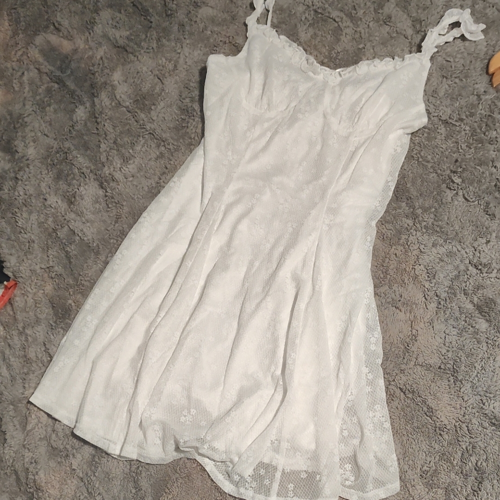 Urban Outfitters White Lace Chemise